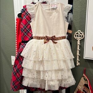 American Girl Cream and Gold Star Dress size 10